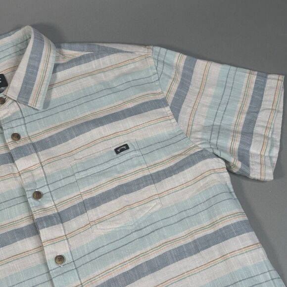 Billabong Button Up Mens Blue & White Plaid Shirt in Small - Picture 6 of 12